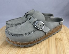 Birkenstock Buckley EU 37 Leather Gray Women 6.5 Slip-On Clogs
