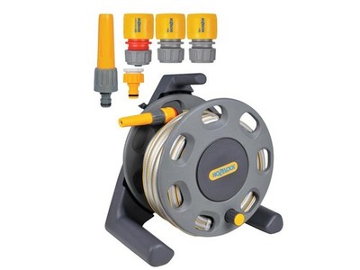 Hozelock 2412 30m Freestanding Compact Hose Reel + 25m of 12.5mm hose HOZ2412