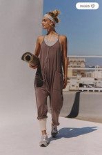 FREE PEOPLE Hot Shot jump suit - Charcoal Brown NEW