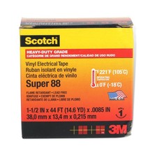 Scotch Super 88 Heavy-Duty Grade Electrical Tape: 1-1/2 in. x 14-2/3 yds. Black