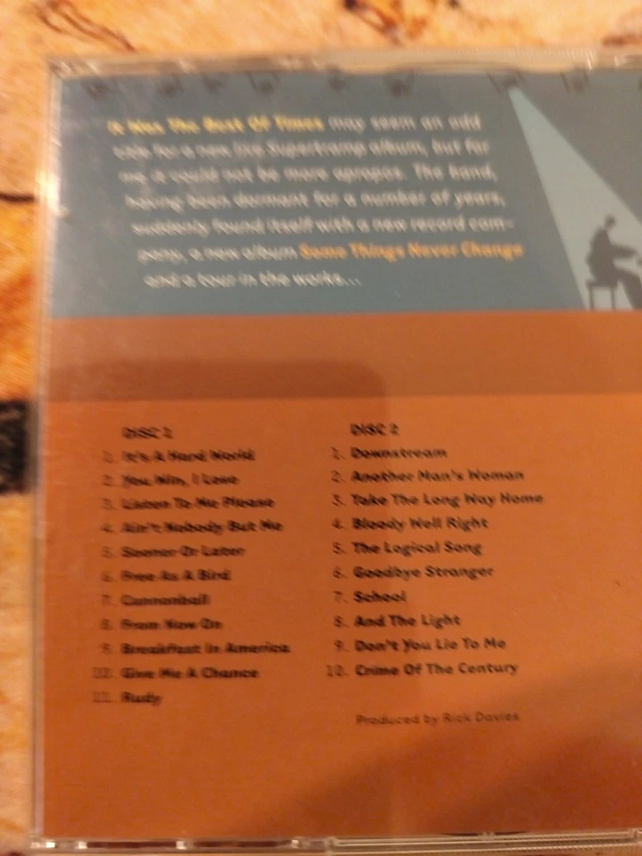 Supertramp - 2 CD Set - It Was The Best Of Times (live) - Bild 2 von 4