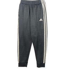 Adidas Kids Black Gray White Track Pants Joggers Athletic Sporty Boys Medium
