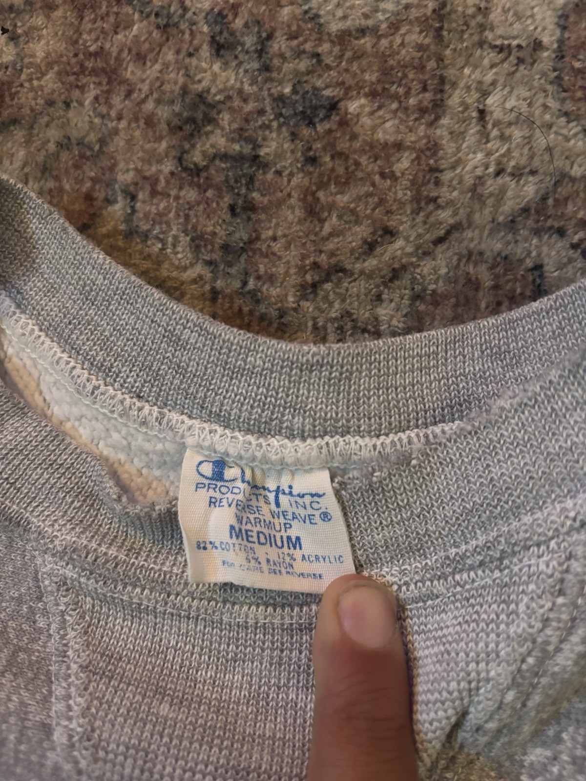 70s Champion Reverse Weave USMA Gray Graphic Print Cr… - Gem
