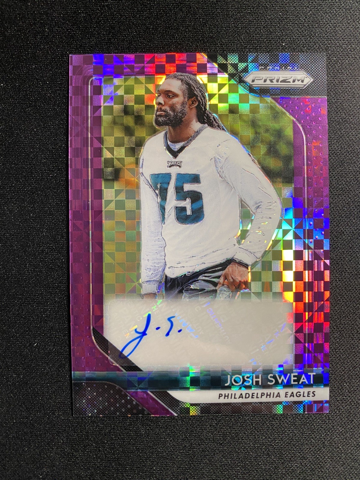 Josh Sweat Panini Prizm Rookie Autographs #JS Purple Power