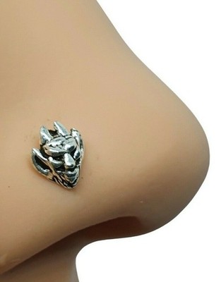 Pixie Nose Stud Horny Leprechaun 22g (0.6mm) 925 Sterling Silver Ball End Pin