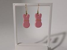 EASTER Earrings Colorful Pastel PEEPS 3D Printed With Hook/Drop Earrings
