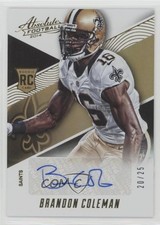 2014 Panini Absolute Rookie Auto Spectrum Gold 20/25 Brandon Coleman #188 1l2