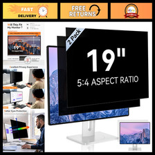 19" Computer Privacy Screen Filter - Anti-Glare, Blue Light Protection, Removabl