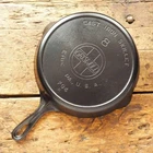 Antique GRISWOLD Cast Iron SKILLET Frying Pan # 8 LARGE SLANT LOGO - Ironspoon
