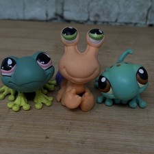 Littlest Pet Shop LPS Gecko 111, Green Frog 479, Hermit Crab 352 Lot of 3