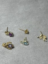 1.7g 10k Yellow Gold Earrings Moose Pin  Birds Mickey Mouse Disney Marked