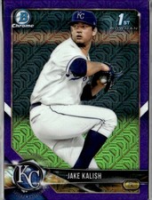 2018 Bowman Chrome 1st Purple /250 #BCP77 Jake Kalish (H)  Kansas City Royals