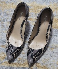 Coach Women's Smith Gray Brown Black Snake Print Heel Pumps Size 8B