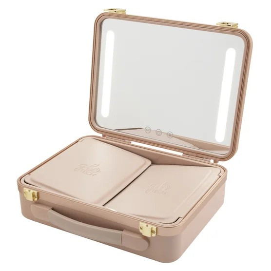 Glo Tech Beauty Case with LED Mirror Pink New in Box
