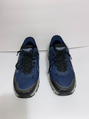 Skechers Blue Vigor 3.0 Shoes Men Size 9.5 Blue Goodyear Slip in Sneakers Wide