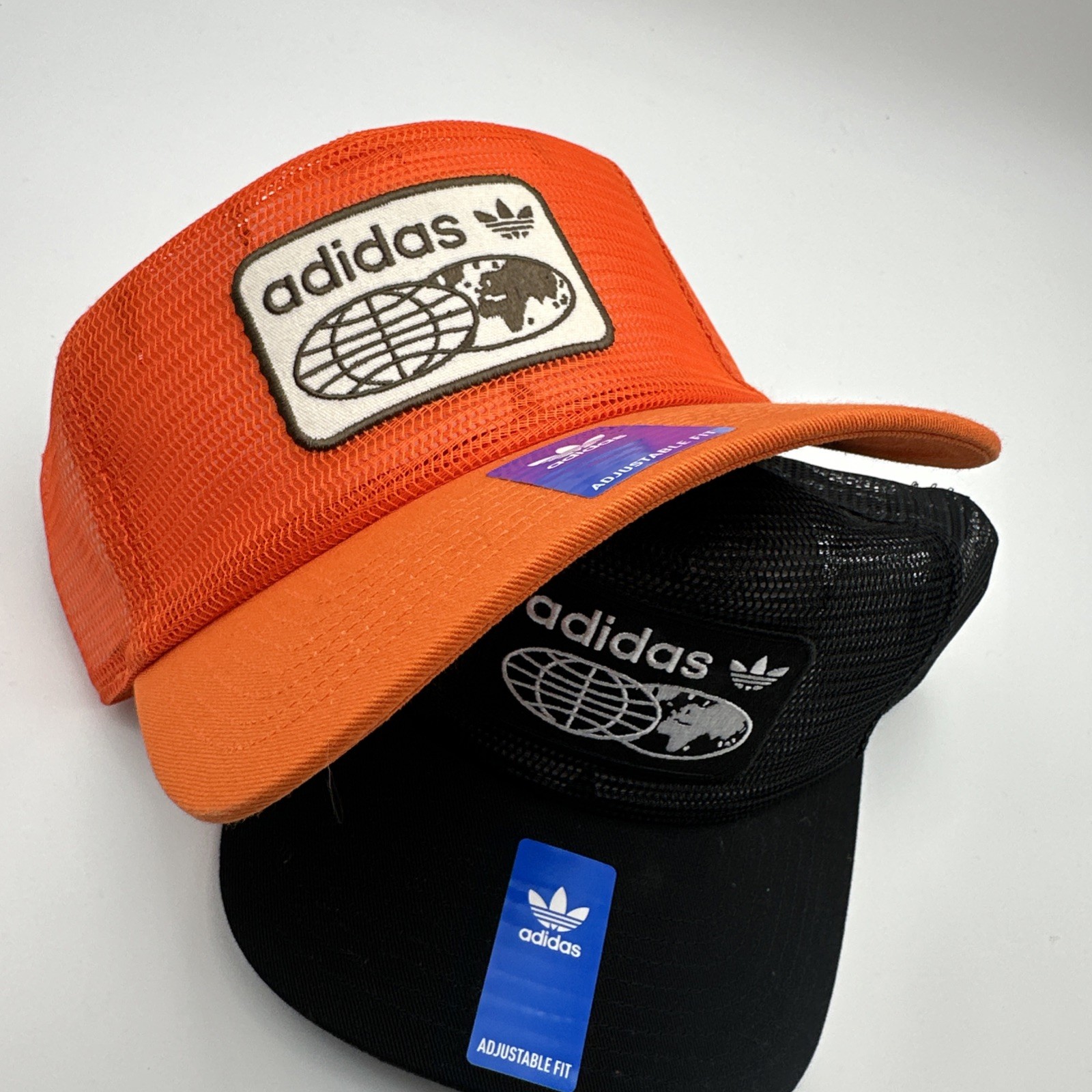 2 - Adidas Worldwide Mesh Trucker Hat/ CAP Orange& Black