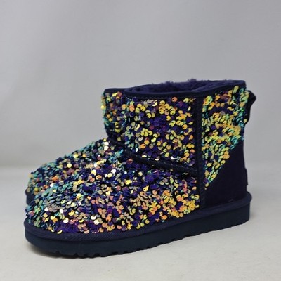 UGG Women's Sparkle Sequin Boots - Purple and Multicolor Size 8