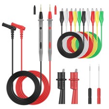 Multimeter Test Leads Kit 11 Pcs Electrical Probe Alligator Clips Back Probes 20