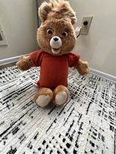 Vintage Teddy Ruxpin Bear 1985 Worlds of Wonder w/ Christmas Cassette AS-IS