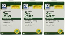 3 Pk Quality Choice Extra Strength Gas Relief Simethicone 125Mg Softgel 30 Ct Ea