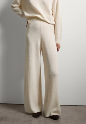 Stefanel WITH ELASTIC WAIST - Stoffhose - light beige  Wollhose Palazzo Gr. S