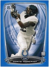 2014 Bowman Blue Donte Moncrief Rookie Parallel Card RC #97 /499 Colts. rookie card picture
