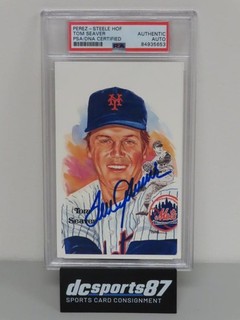 Perez Steele HOF Tom Seaver Signed Auto Postcard #/10000 PSA DNA Authentic