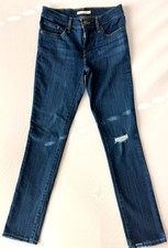 Levi's Women's 311 Shaping Skinny Jeans Blue Distressed Denim - Size 28