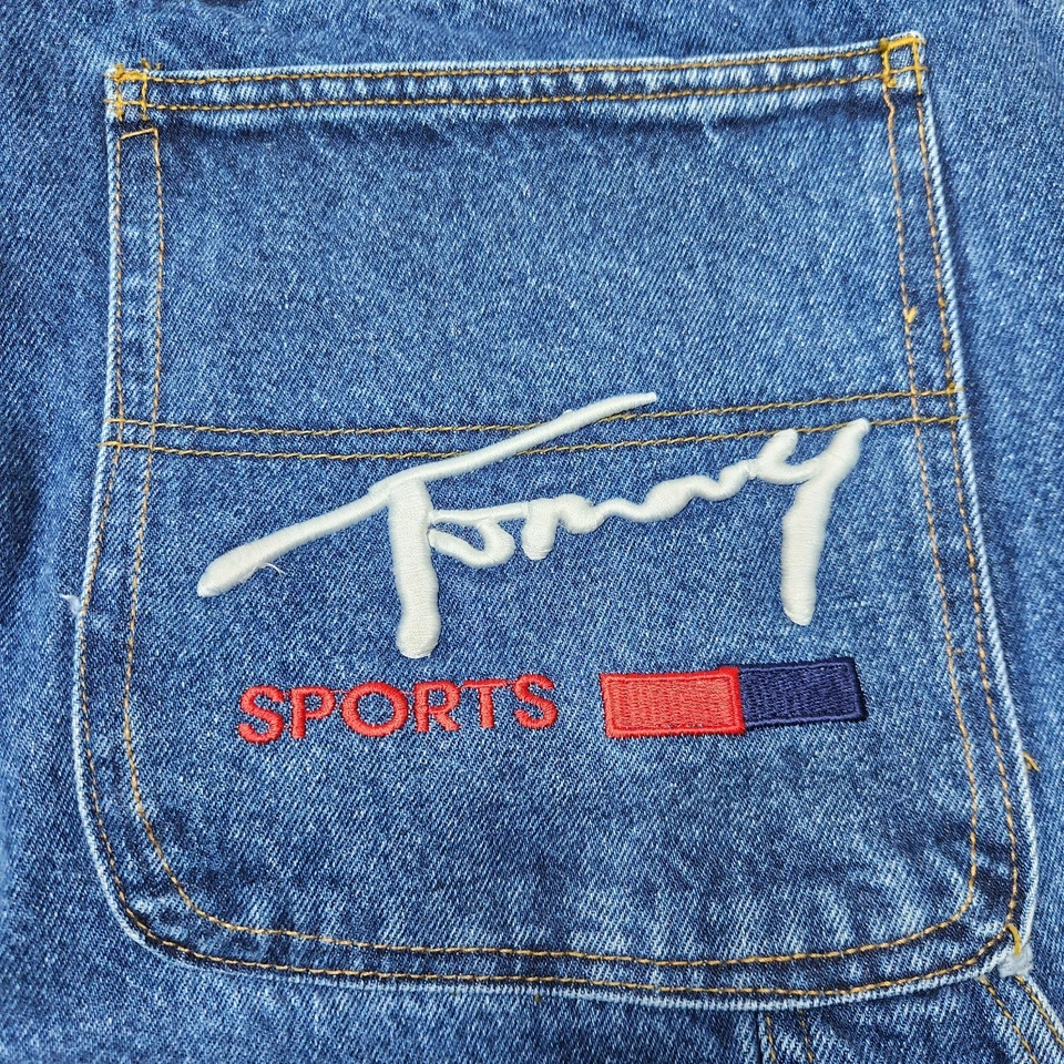 VINTAGE Tommy Hilfiger Jeans 40x32 Baggy Y2K Cachimbo Skatista Carpinteiro Esporte Skate - Imagem 4 de 4
