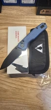 CMB Explorer Axis Lock Blue Micarta Folding PVD 14C28N Knife 18e