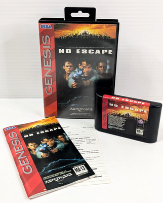 #ad No Escape Sega Genesis 1993 Complete w Manual amp; Registration Card Hanger Tab $79.95
