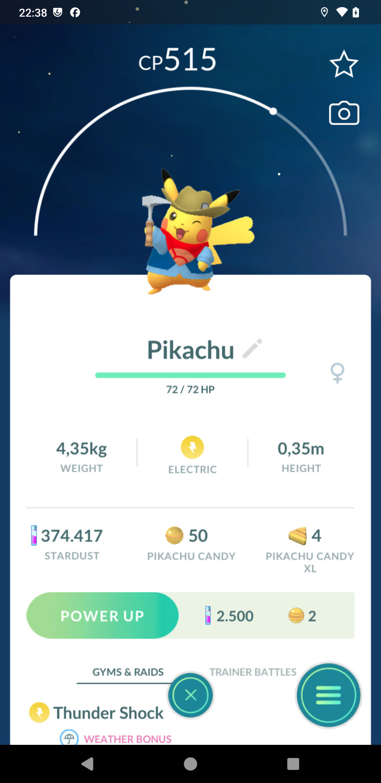 Non Shiny Excavator Pikachu Possil Museum - 20k Star.d
