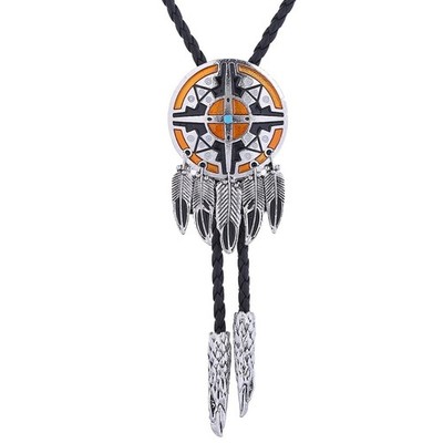 Bolo Tie Dreamcatcher Indian Feather Western Cowboy Tie Costume Accessories F...