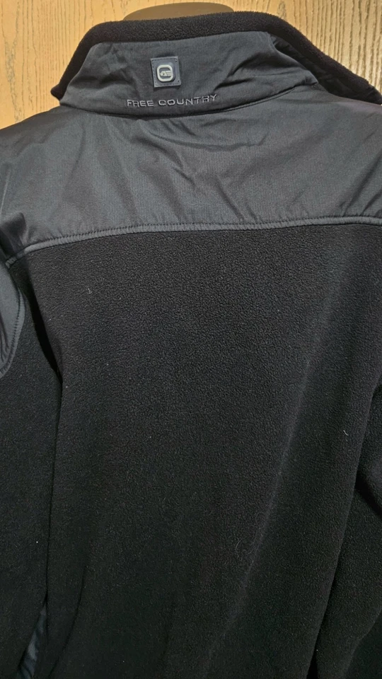 MENS FREE COUNTRY BLACK ZIP UP POCKETS POLESTER FLEECE JACKET COAT XL X-LARGE - Image 3 of 4