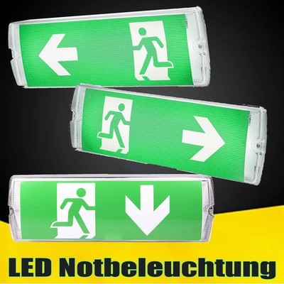 LED Notausgangsleuchte Fluchtwegleuchte Rettungszeichenleuchte EXIT Schild Akku