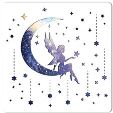 Moon Goddess Logo Stencil Reusable Star Wall Painting Template Large 11.8x11.8 I