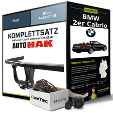F�r BMW 2er Cabrio Typ F23 Anh�ngerkupplung starr +eSatz 13pol uni 14- NEU