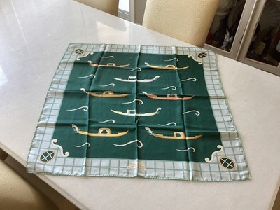 AUTHENTIC BVLGARI DAVID PIZZIGONI 100% SILK SCARF ITALIAN GONDOLAS