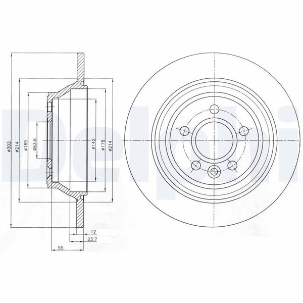 2X Delphi Bremsscheibe BG4238C FüR Volvo-image