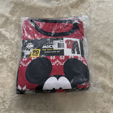 Disney Mickey Mouse Christmas 2-Piece Fleece Fair Isle Pajama Set Men  s L