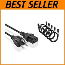 Universal PC Power Cord - 5-Pack 25ft. Replacement Cable
