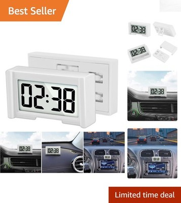 Compact Digital Clock with Jumbo Display - Perfect for Cars and Trucks, White