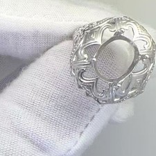Sterling Silver Semi Mount Ring Setting Oval OV 10x8mm size 7