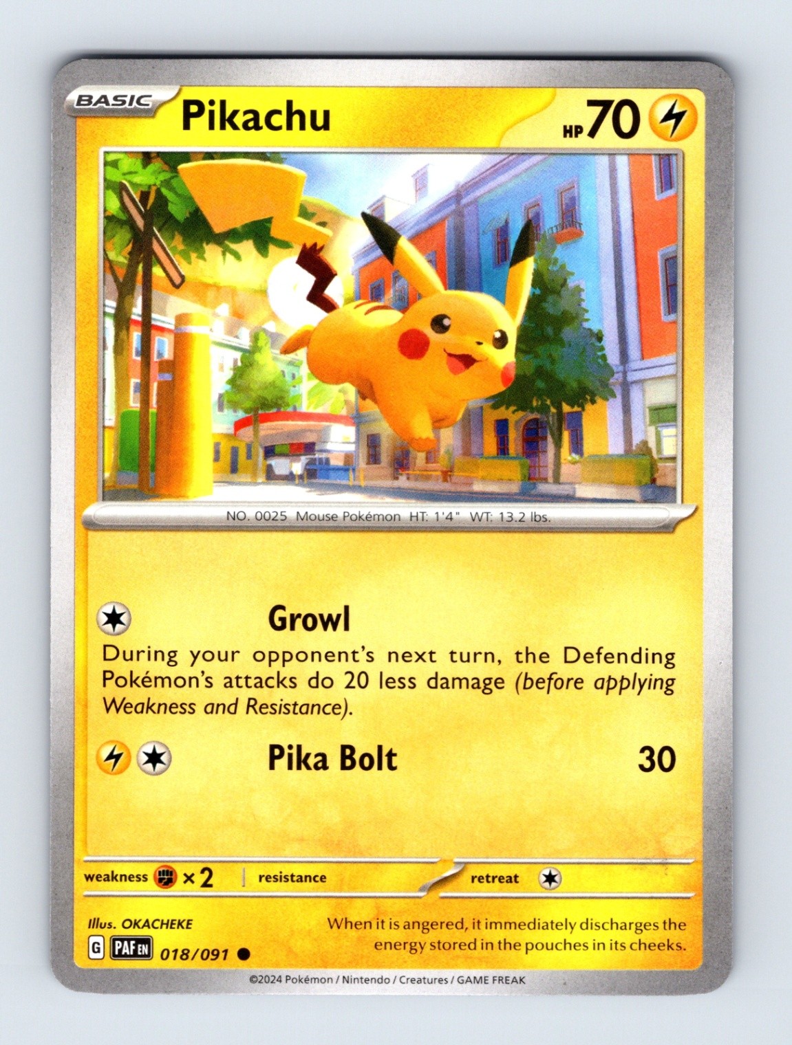 Pikachu - Paldean Fates 018/091 - Common - NM - Pokémon