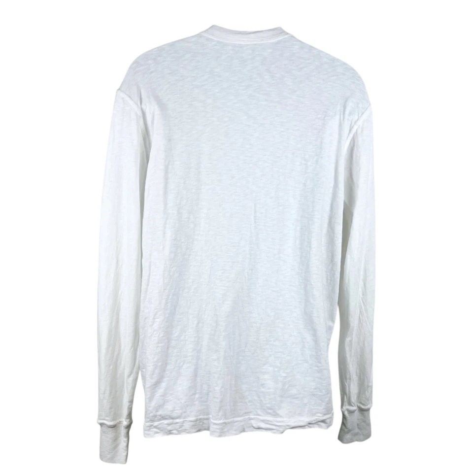 American Giant Shirt Men Medium White Long Sleeve Henley Solid Casual Tee - Image 2 of 4