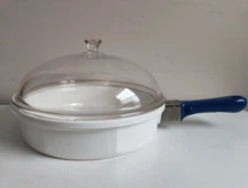 Princess House Ceramic Nouveau White 10.5” Skillet Removable Handle & Lid France