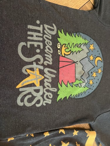 Lazy One Kids Pajama 2 Piece Set "Dream under Stars" SS Shirt & Shorts. PJ's. - Picture 3 of 4