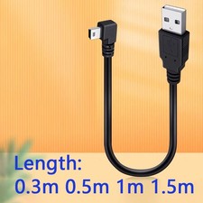 Left Angle Mini USB to USB A Cable 0.3-1.5m 480Mbps Data Charging for Dash Cam