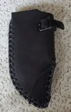 Large Rustic Hunting Straight Blade  Black Thick Leather Knife Sheath Belt Loop 