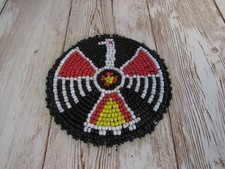 Beaded Thunderbird Rosette 3" Leather Sewing Regalia Crafting Native Design 9A